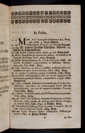 1-31, In Folio. In Quarto.
