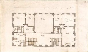 Pedetti, Peter Moritz (Maurizio); Pfünz bei Eichstätt; Schloss (Codex Aureatinus) - Grundriss