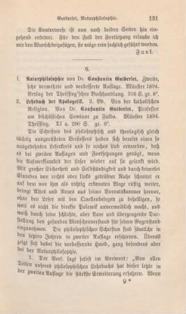131-134 [Rezension] Gutberlet, Constantin, Naturphilosophie