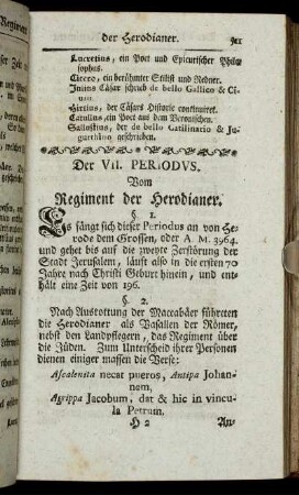Der VII. Periodus. Vom Regiment der Herodianer.