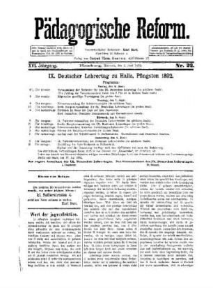 IX. Deutscher Lehrertag zu Halle, Pfingsten 1892