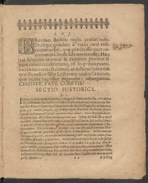 Sectio Historica.
