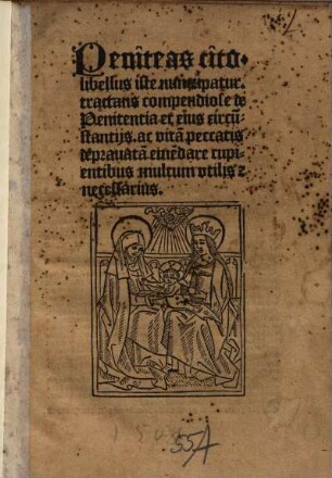 Poeniteas cito, libellus iste nuncupatur tractans compendiose de penitentia
