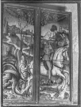 Burg, Kapelle - Flügelaltar, St. Georg zu Pferd