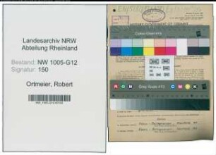 Entnazifizierung Robert Ortmeier , geb. 11.06.1906 (Bautechniker)
