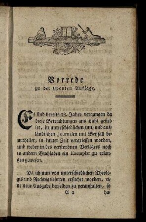 Vorrede zu der zweyten Auflage.