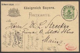 Brief an B. Schott's Söhne : 12.05.1898