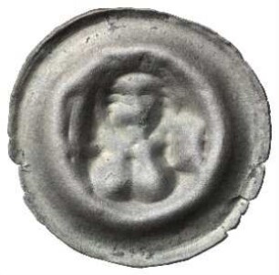 Fundmünze, Hohlpfennig (Sargpfennig), ca. 1350 - 1400