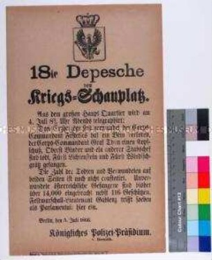 18. Depesche vom Kriegsschauplatz; Berlin, 5. Juli 1866