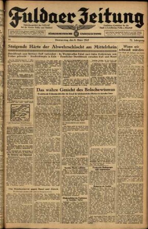 Ausgabe vom Donnerstag, den 08. März 1945.