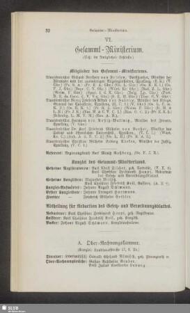 VI. Gesammt-Ministerium