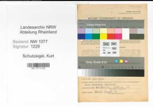 Entnazifizierung Kurt Schutzeigel , geb. 15.06.1922 (Polizist)