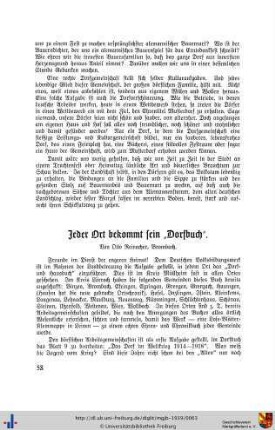 Jeder Ort bekommt sein „Dorfbuch“