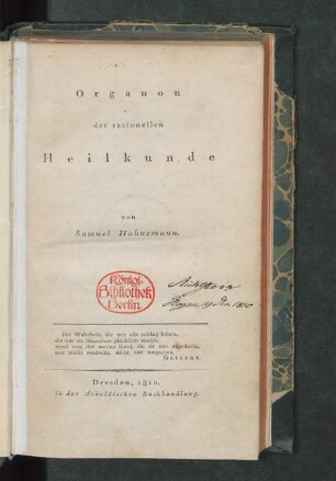 Organon der rationellen Heilkunde