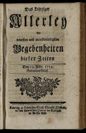 Den 13. Febr. 1753. Siebendes Stück.