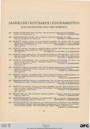 Kostbare Lederarbeiten (Nr. 428-493)