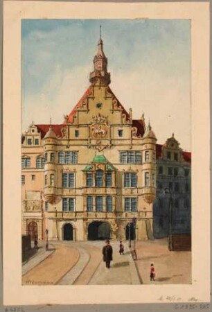 Das bis 1901 neu gestaltete Georgentor des Residenzschlosses in Dresden vom Schlossplatz