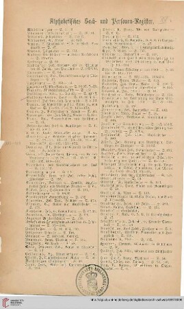 Alphabetisches Sach- und Personen-Register