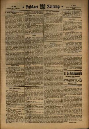 Zweite Ausgabe vom Donnerstag, den 21. Juli 1910.