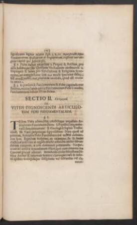 Sectio II. De Vitiis Dignoscendi Articulorum Fidei Fundamentalium.