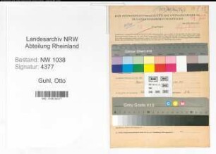 Entnazifizierung Otto Guhl , geb. 21.12.1886 (Kraftfahrer)