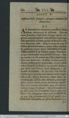 Caput V. Historia Fisci Judaici, eiusque calumnia sub Domitiano