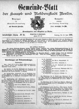 1891,26: No. 26, 28. Juni 1891