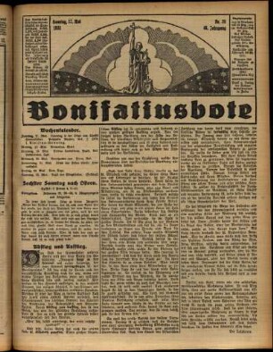 Erste Ausgabe vom Sonntag, den 17. Mai 1931.