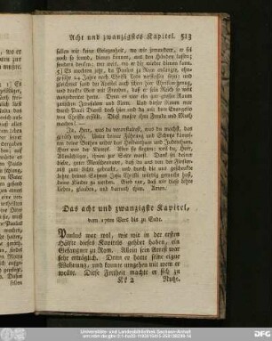 Das acht und zwanzigste Kapitel, vom 17ten Vers bis zu Ende.