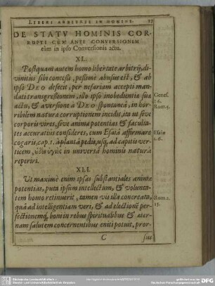 De Statu Hominis Corupti Cùm Ante Conversionem tùm in ipso Conversionis actu