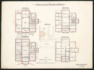 Villa für eine Familie: Grundrisse M 1:100, Lageplan M 1:500