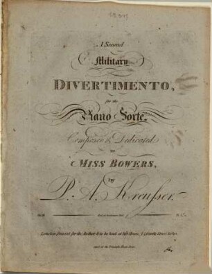 A second military divertimento : for the piano forte ; op. 19