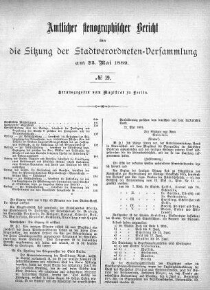 No. 19, 23. Mai 1889
