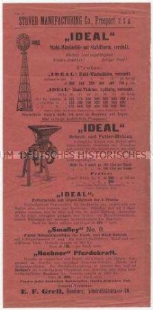 Windmühlen der Firma Stover Manufacturing und Co. in USA