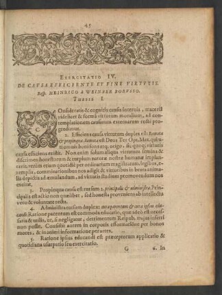 Exercitatio IV. De Causa Efficiente Et Fine Virtutis