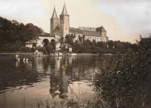 Schloß Rochlitz über die Mulde (Südansicht)