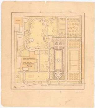 Garten Posnansky, Berlin-Charlottenburg: Garten im Grundriss 1:250, Maßstabsleiste