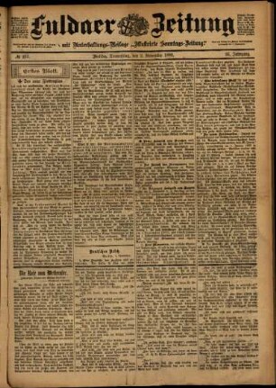 Erste Ausgabe vom Donnerstag, den 02. November 1899.
