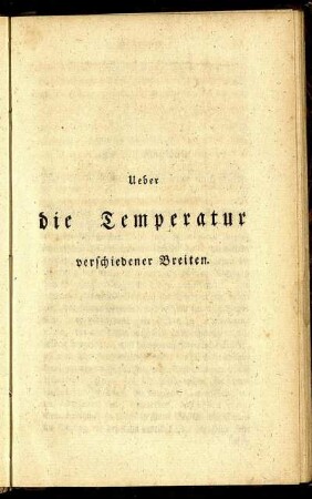 Ueber die Temperatur verschiedener Breiten.