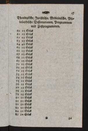 17-26, Theologische, Juristische, Medicinische, Philosophische Dissertationen, Programmen und Festprogrammen.