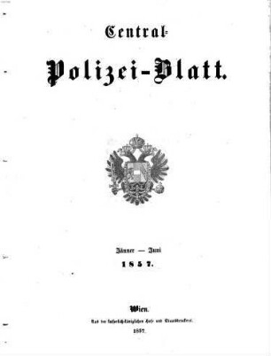 Zentralpolizeiblatt. 1857