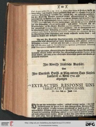 Extractus Responsi Universitatis Tubingensis