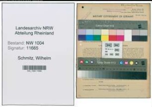 Entnazifizierung Wilhelm Schmitz , geb. 12.05.1897 (Kontrolleur)