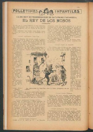 El rey de los monos : Folletines infantiles - Viajes muy extraordinarios de Saturnino Farandoul - (Continuación)
