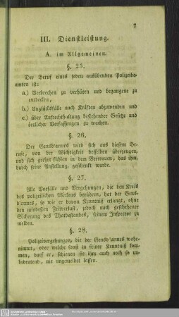 III. Dienstleistung