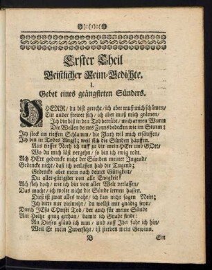 Erster Theil Geistlicher Reim-Gedichte.