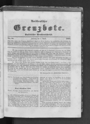 No. 11. Hamburg, den 4. August. 1861.