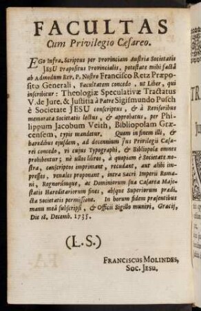 Fakultas. Tractatus de Jure et Justitia.