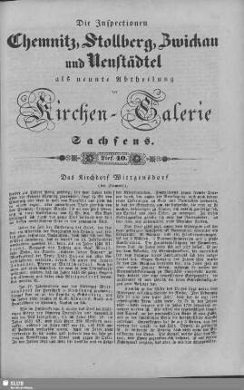 Das Kirchdorf Wittgensdorf : 40. Lieferung