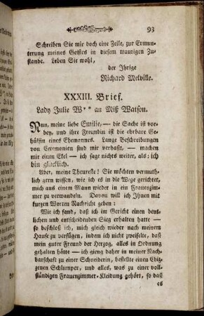 XXXIII. Brief.